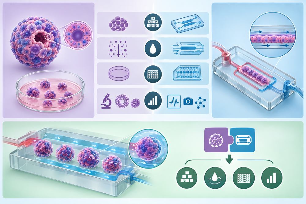 Infographie des organoïdes et puces biologiques