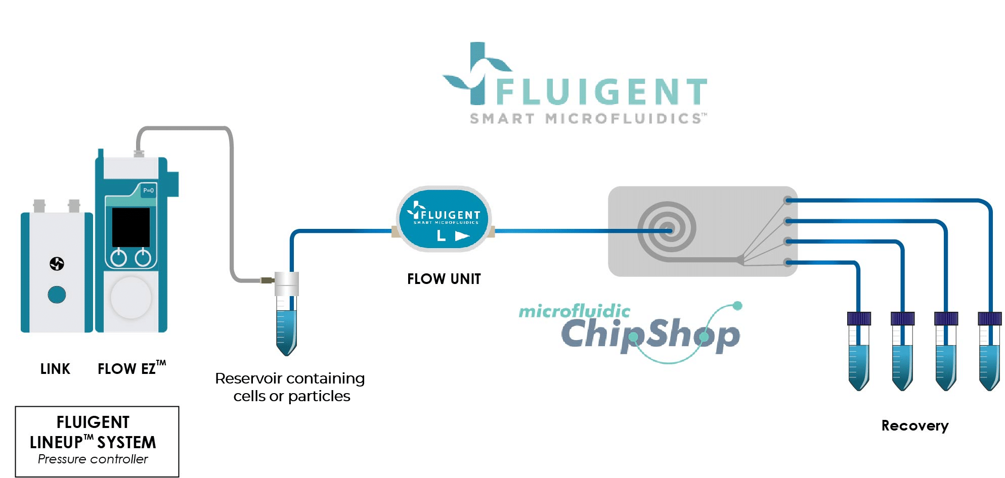 microfluidic cell sorting pack schematic