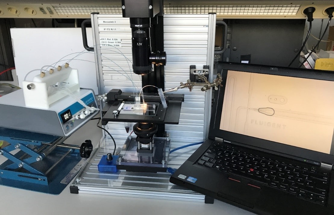 Microfluidic workstation utilized for droplet generation with quality monitoring by video microscopy