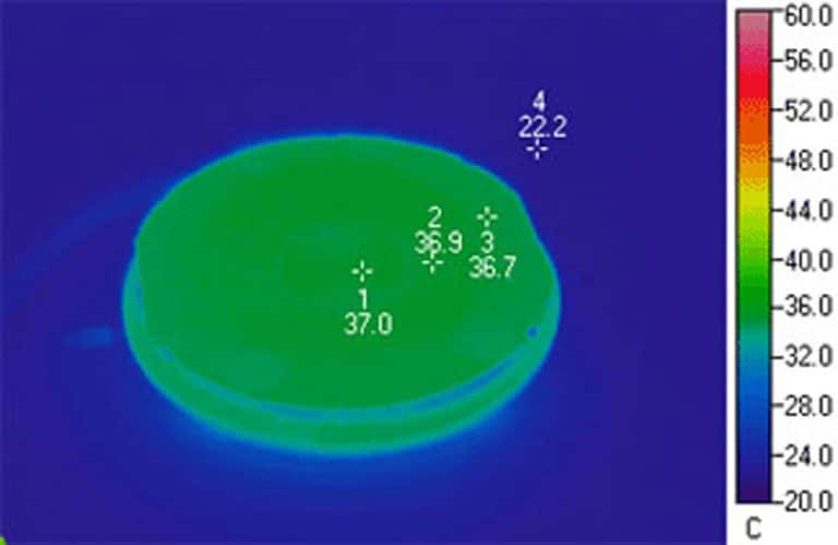 thermographic image of a live cell imaging system