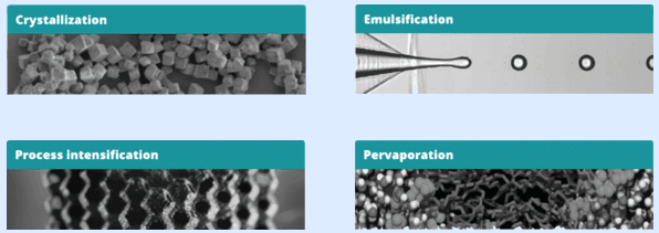 Raydrop crystallization emulsification pervaporation process intensification