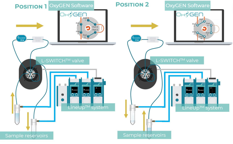 L-SWITCH  microfluidic injection valve setup