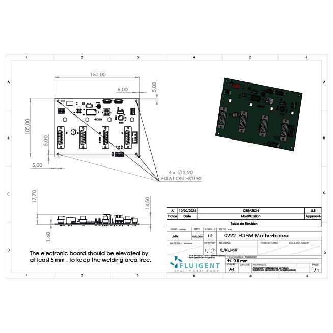 Drawing Fluigent Integration board