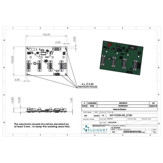 Drawing Fluigent Integration Board RS232