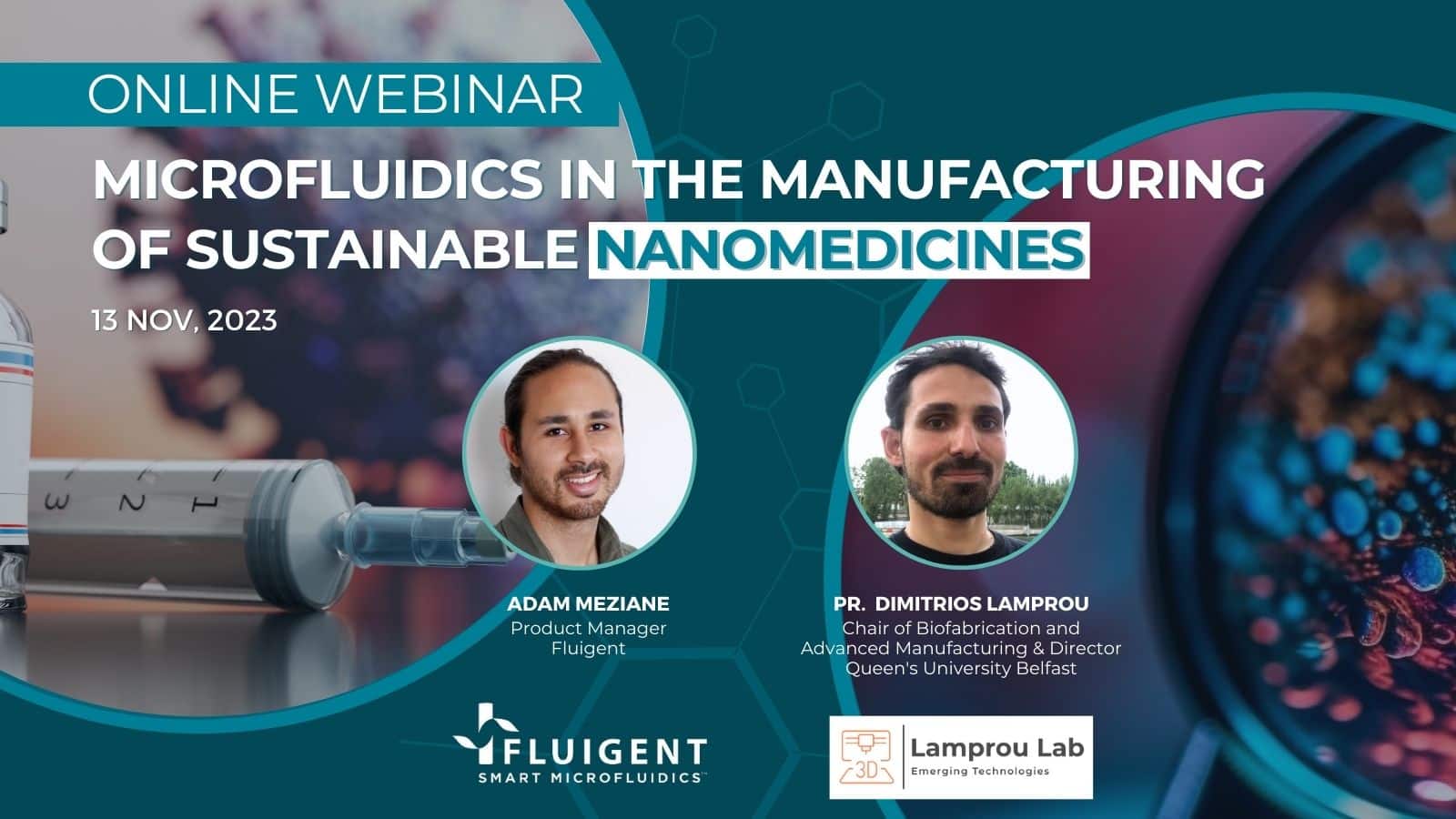 webinar Microfluidics in the manufacturing of sustainable nanomedicines 2023