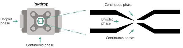 Raydrop single emulsion device structure